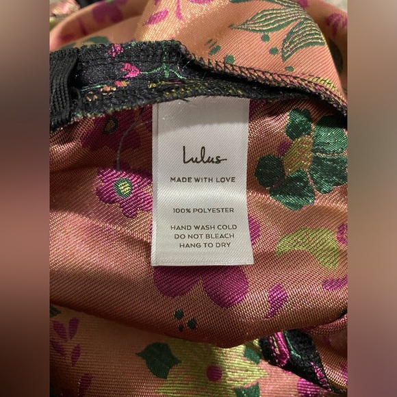 Lulus Make a Move Black Satin Floral Jacquard Strapless Midi Dress - Picture 4 of 7